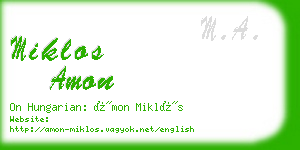 miklos amon business card